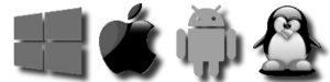 Multi-OS-Logo: Windows, Apple, Android und Linux