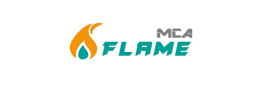 Logo mit einer Flamme, die Sanitär- und Heizungsanlagen symbolisiert