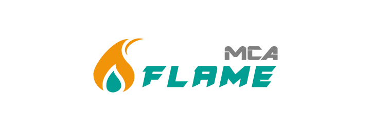 Logo mit einer Flamme, die Sanitär- und Heizungsanlagen symbolisiert