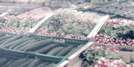 Frisches Gemüse, das in Lebensmittelgeschäften verkauft wird