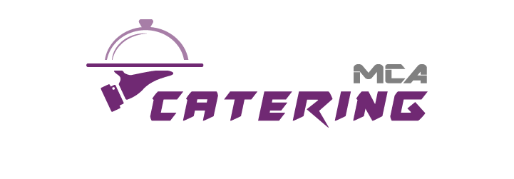 Purple logo showing a waiter's hand holding a gourmet dish