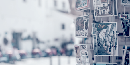 Display of a souvenir shop with nice cards