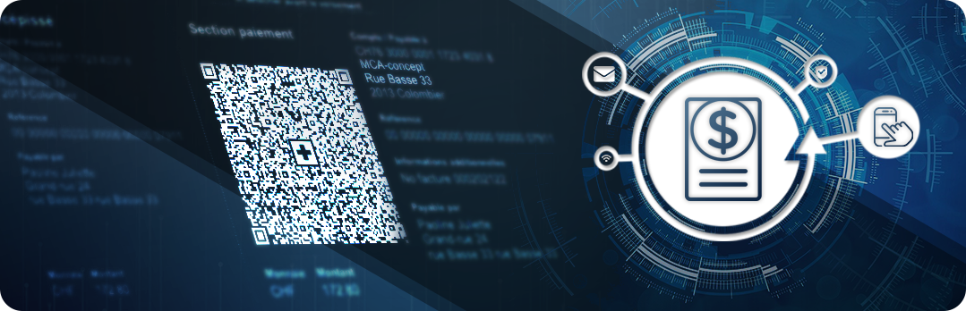 Illustration of the header of the QR invoice functionality of MCA-Kale