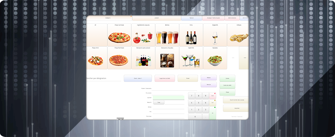 Illustration Interface Cash Register Illustration de l'interface du module Cash Register de MCA-Kale
