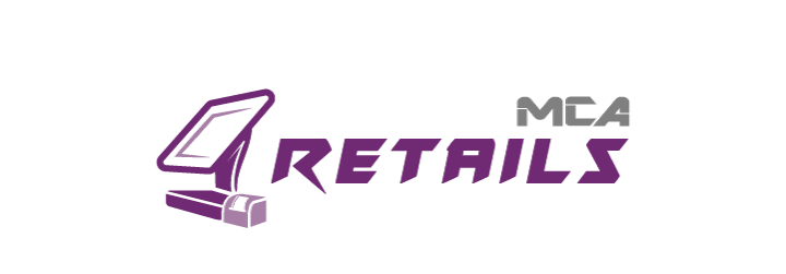Logo violet représentant une caisse enregistreuse moderne avec imprimante thermique