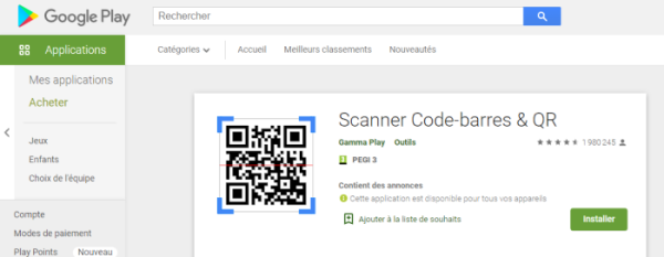 Illustration Google Play article "Code QR" | MCA Concept